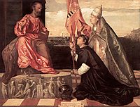 Pope Alexander IV Presenting Jacopo Pesaro to Saint Peter, 15, titian