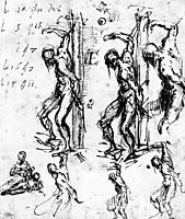 Studies of Saint Sebastian, 1520, titian