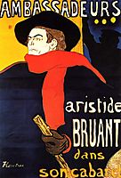 Ambassadeurs Aristide Bruant in his cabaret, 1892, toulouselautrec