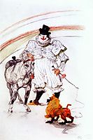 At the circus, horse and monkey dressage, 1899, toulouselautrec