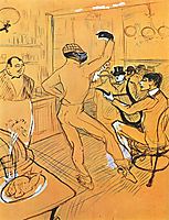 Chocolat dancing in the Irish and American Bar, c.1896, toulouselautrec