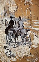 Horsemen Riding in the Bois de Boulogne, 1888, toulouselautrec