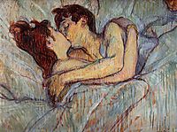In Bed The Kiss, 1892, toulouselautrec