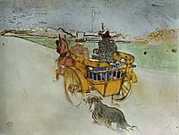 La Charrette Anglaise The English Dog Cart, 1897, toulouselautrec