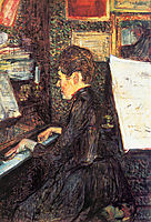 Mademoiselle Dihau at the Piano, 1890, toulouselautrec