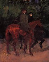 Man and Woman Riding through the Woods, 1901, toulouselautrec
