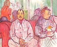 Monsieur, Madame and the Dog (Coupled brothel keepers), c.1894, toulouselautrec