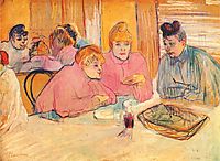 Prostitutes Around a Dinner Table, c.1894, toulouselautrec