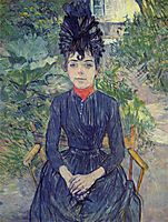 Seated Woman in the Garden of Mr. Forest Justine Dieuhl, 1890, toulouselautrec