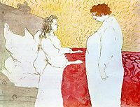 They Woman in Bed, Profile, Getting Up, 1896, toulouselautrec