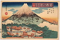 Evening Snow on Fuji from a set of Eight Famous Views published by Iseya Rihei, c.1834, toyokuniii