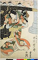 The kabuki actors Ichikawa Danjuro VII as Iwafuji, 1824, toyokuniii