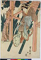 The kabuki actors Onoe Kikugoro III as Oboshi Yuranosuke, 1825, toyokuniii