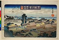 View of mountains of Awa Province from Tsurugaoka, near Kamakura, c.1830, toyokuniii