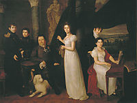 Family portrait of counts Morkovs, 1813, tropinin
