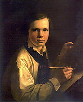 Portrait of the Artist-s Son the easel, 1820, tropinin