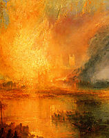 The Burning of the Houses of Parliament, detail, 1834, turner