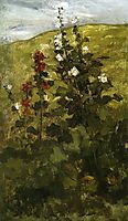 Hollyhocks, c.1889, twachtman