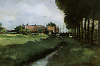 Landscape With Houses and Stream, 1881, twachtman