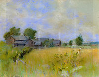 Pasture with Barns, Cos Cob, twachtman