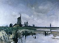 Windmills, c.1885, twachtman