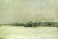 Winter Landscape with Barn, c.1885, twachtman