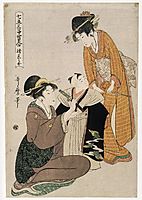 Dressing a Boy on the Occasion of His First Letting His Hair Grow, c.1795, utamaro
