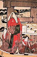 Fresh breeze under the bridge Ryogoku, utamaro