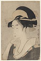 Large Head and Bust Portrait of Beauty, 1797, utamaro