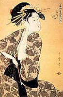 A scene on the bridge and beld, utamaro