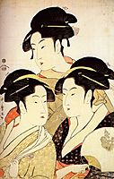 Three Beauties of the Present Day, 1793, utamaro