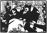 The brawl at the scene or cafe, 1892, vallotton