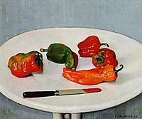 Still Life with Red Peppers on a White Lacquered Table, 1915, vallotton