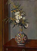 White flowers in a vase decorated, 1906, vallotton