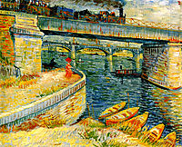 Bridges across the Seine at Asnieres , 1887, vangogh