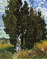 Cypresses with Two Women , 1889, vangogh