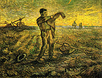 Evening - The End of the Day (after Millet) , 1889, vangogh