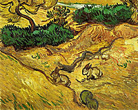 Field with Two Rabbits, 1889, vangogh