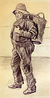 Fisherman with Basket on his Back, 1882, vangogh