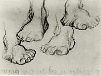 Four Sketches of a Foot, 1886, vangogh