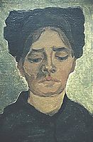 Head of a Peasant Woman with Dark Cap, 1885, vangogh
