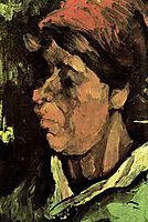 Head of a Peasant Woman with Dark Cap, 1885, vangogh