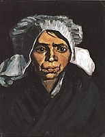 Head of a Peasant Woman with White Cap, 1884, vangogh