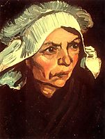 Head of a Peasant Woman with White Cap, 1885, vangogh