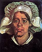Head of a Peasant Woman with White Cap, 1885, vangogh