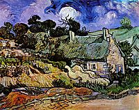 Houses with Thatched Roofs, Cordeville , 1890, vangogh