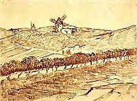 Landscape with Alphonse Daudet-s Windmill, 1888, vangogh