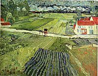 Landscape with Carriage and Train, 1890, vangogh