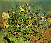 Landscape with Three Trees and a House , 1890, vangogh