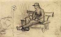 Man on a Bench, 1886, vangogh